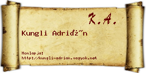 Kungli Adrián névjegykártya